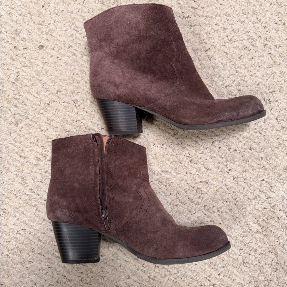 Lucky Brand Dark Brown Ankle Booties